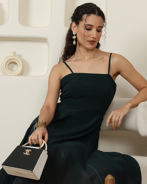 green emerald velvet dress SHEIN emerald green off shoulder pleated dress – Mangata