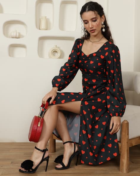 shein red heart dress SHEIN SXY Red Women Dresses Red Mini Dress Valentines Heart Dress Ladies' Hollow Out Heart Strapless Dress Party Women Dresses Valentine Day Dress