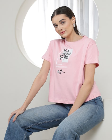 Shein Graphic Chest Print Short Sleeve Tshirt