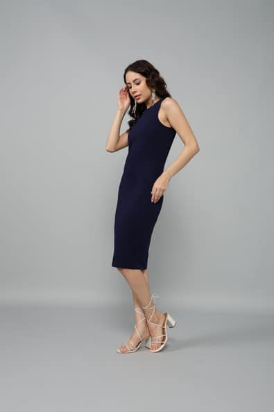 princess polly baby blue dress Women Slim Fit Royal Blue Ribbed Bodycon Dress – FYVA