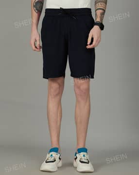 Shein Activewear Elasticated Drawstring Waist Track Shorts with Pockets-picture-16