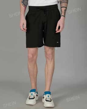 Shein Activewear Elasticated Drawstring Waist Placement Print Track Shorts-picture-42