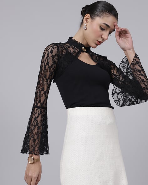 Buy Black Shrugs Jackets for Women by Shein Online