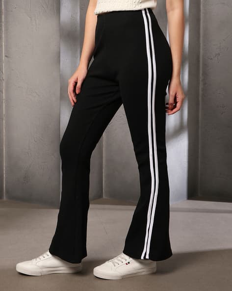 Pants Shein Ribbed Buy Black Trousers Pants For Women By Shein Online