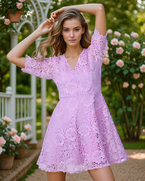 Shein Women Lace Skater Dress