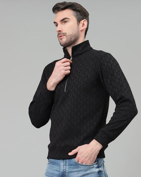 Half Zip Sweater Sweatshirt For Men Shein Buy Black Sweatshirt