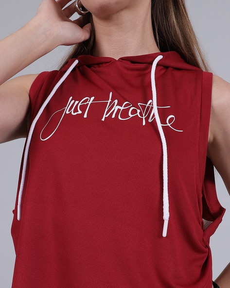 Buy Maroon Sweatshirt Hoodies for Women by Shein Online