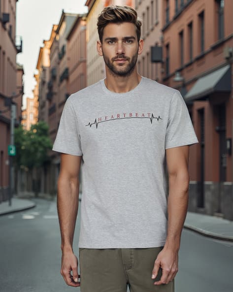 Buy Grey Melange Tshirts for Men by Shein Online