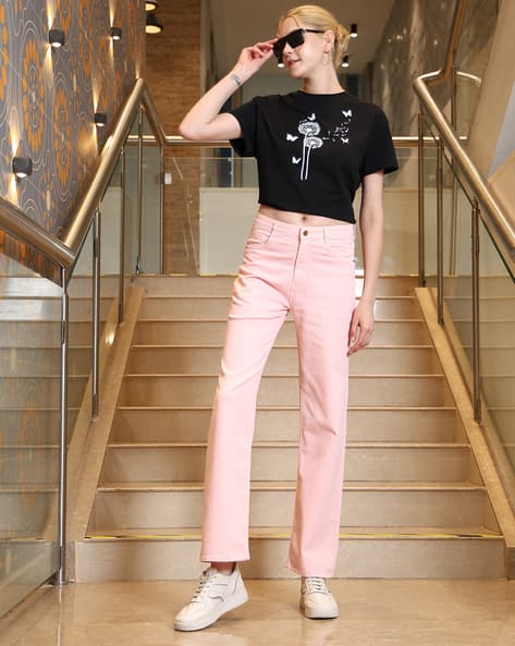 Buy Pink Jeans Jeggings for Women by Shein Online
