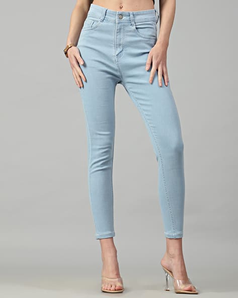 Shein Ankle Length Washed Skinny Fit Jeans