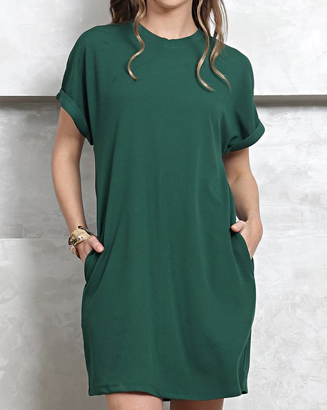 Ajio Shein Shift Dress Buy Green Dresses For Women By Shein Online