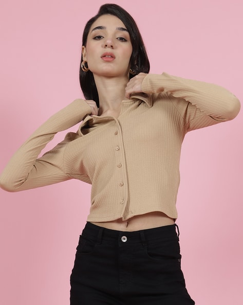 Buy Cream Shirts for Women by Shein Online