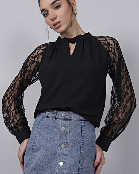 Buy Black Tops for Women by Shein Online