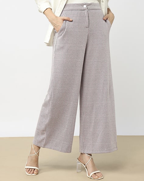 Ajio Shein Striped Trousers Buy Brown Trousers Pants For Women By