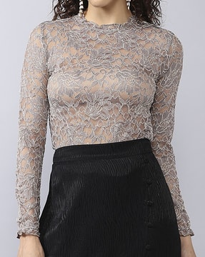 HOLE 539] Long Sleeve Mock Neck -Black-