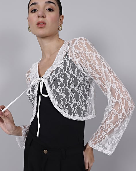 White Women's Long Sleeve Bolero Shrug Buy White Shrugs