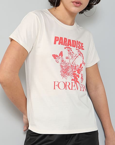 Buy Off White Tshirts for Women by Shein Online