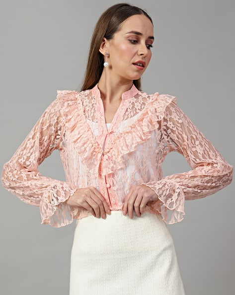 Buy Peach Tops for Women by Shein Online