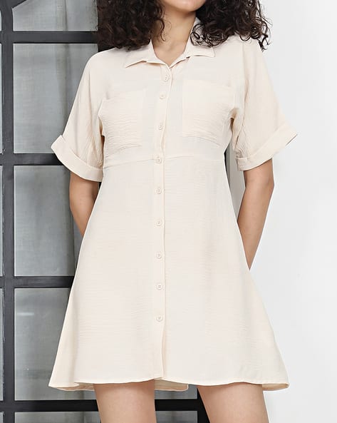 Dress Shein Button Up Shirt Shein Short Roll-up Sleeves Shirt