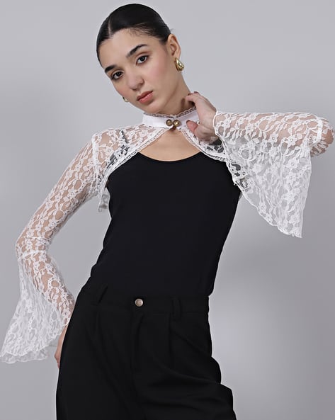Buy White Shrugs Jackets for Women by Shein Online