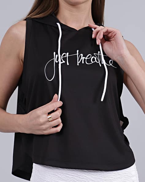 Buy Black Sweatshirt Hoodies for Women by Shein Online - Main Image