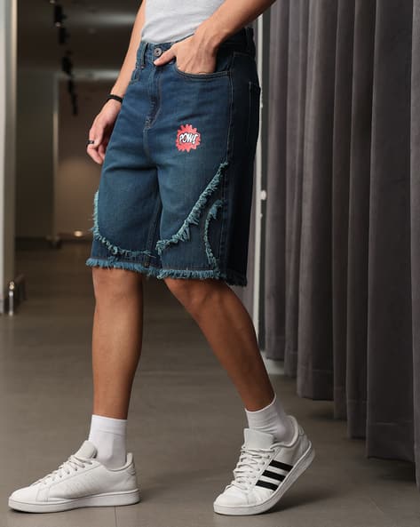 Buy Dark Blue Shorts 3/4ths for Men by Shein Online