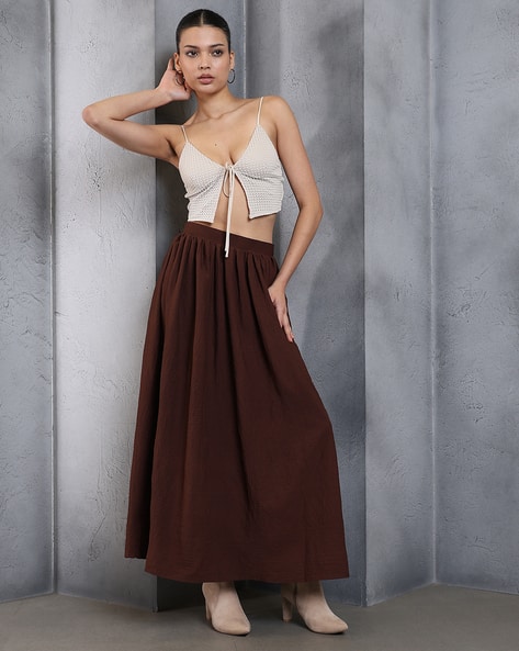 Buy Brown Skirts for Women by Shein Online | sheinindia.in