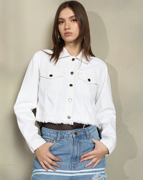 Shein Clothing Shein White Denim Jacket Buy White Jackets Coats