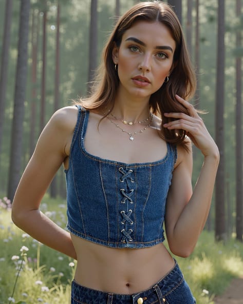 Buy Indigo Tops for Women by Shein Online | sheinindia.in