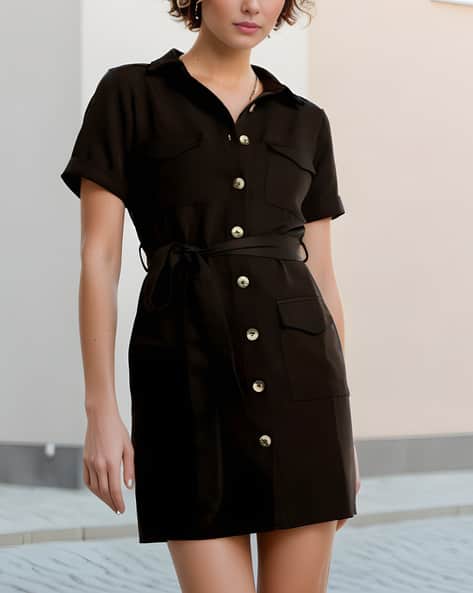 lace dress black short SAME Lace Poplin Mini Dress | Black