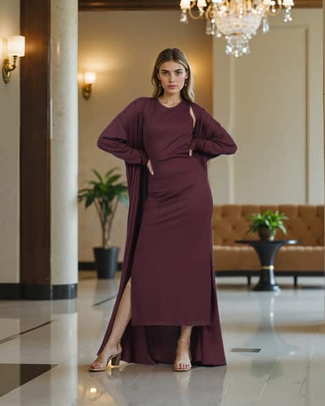 knee length dresses for ladies Wine Red Velvet Bodycon One Shoulder Dress main image 0