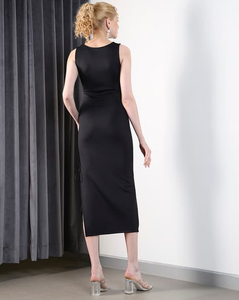 Shein Sleeveless Midi Bodycon Dress With Side Tie-Up