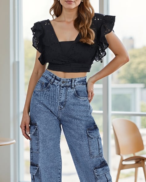 Buy Black Tops for Women by Shein Online