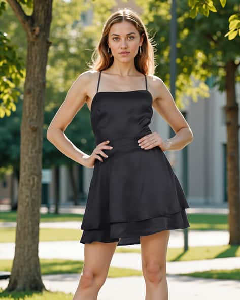 Shein Party Mini Length Spaghetti Strap Layered Dress