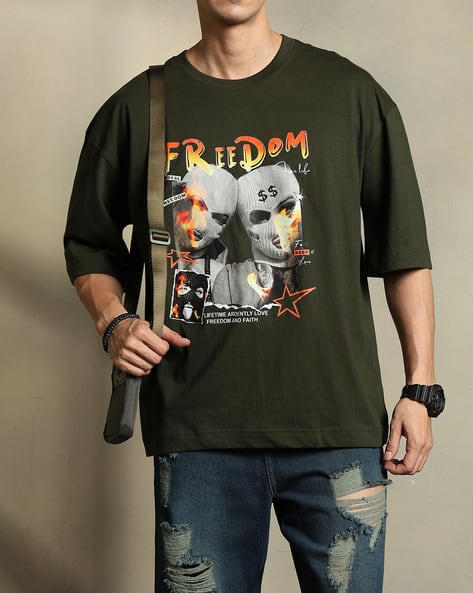 Buy Olive Tshirts for Men by Shein Online