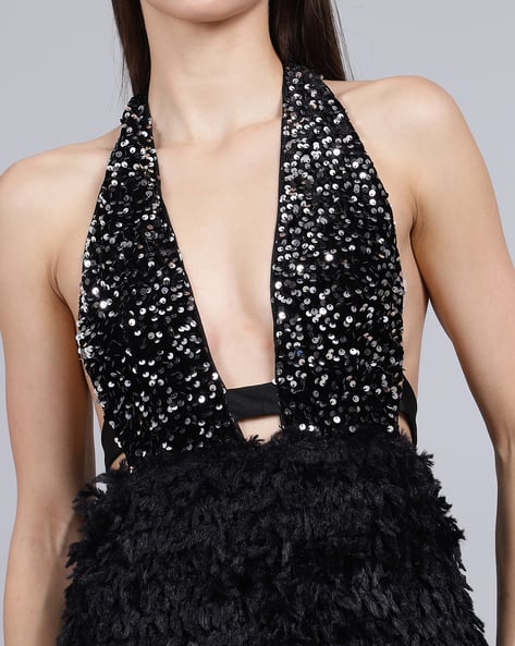 Buy Shein Shein Party Halter Neck Backl... Online | Ajio.com