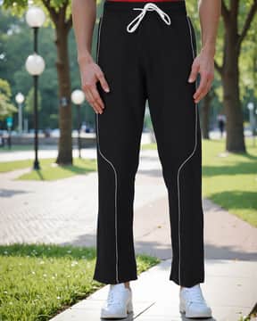 Shein Shein Activewear Contrast Piping Detail Elasticated Drawstring Trackpants