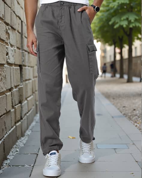 Buy Dark Grey Trousers & Pants for Men by Shein Online