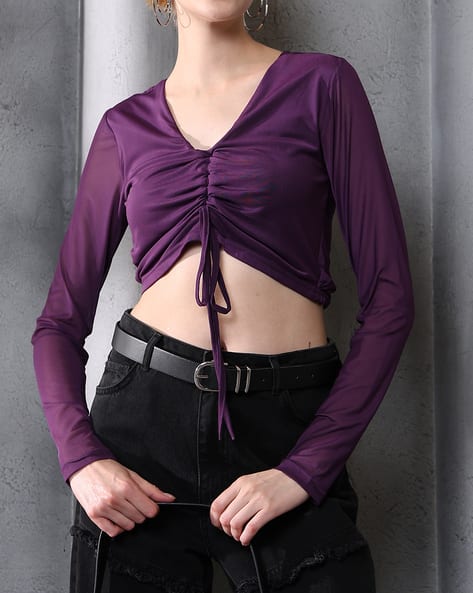 cute purple crop tops