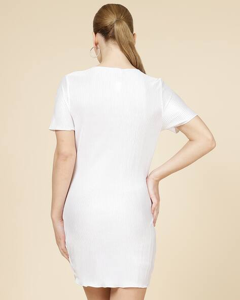 white ribbed t shirt dress Tt Studios Frankie T-Shirt Dress - White
