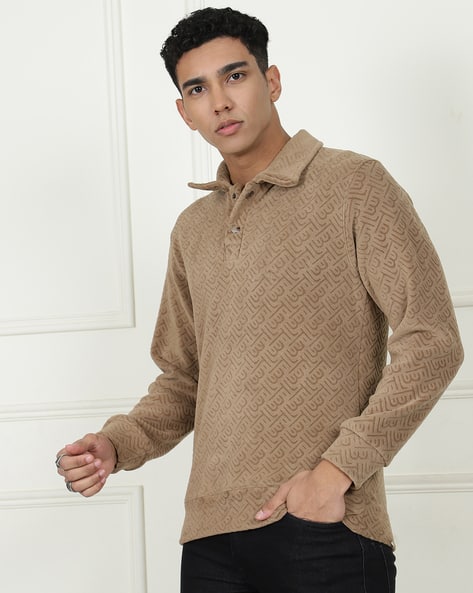 Shein Brown Sweater Brown SHEIN Sweater Stripe Down The Middle