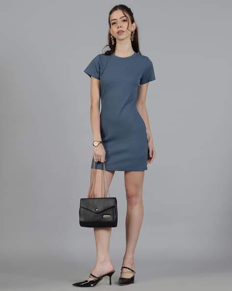 Buy Shein Shein Mini Length Short Sleev... Online | Ajio.com