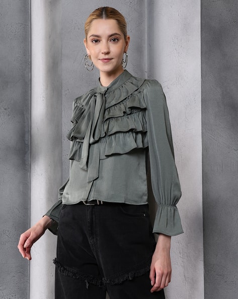shein ruffle blouse
