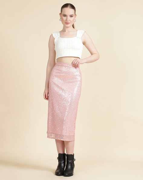 Buy Peach Skirts for Women by Shein Online