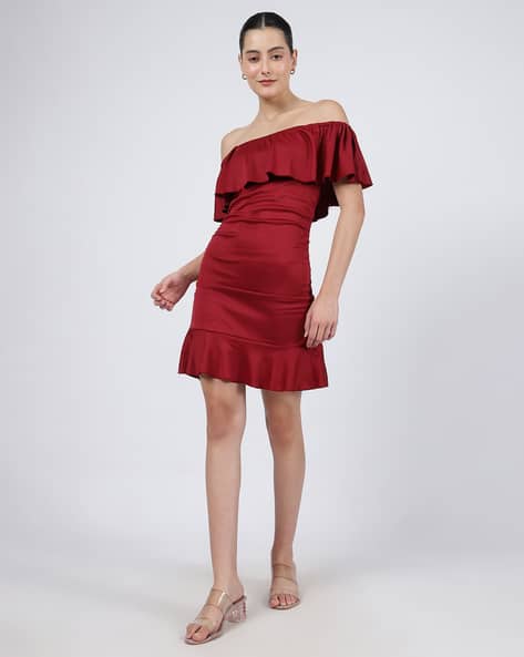 Buy Maroon Dresses for Women by Shein Online