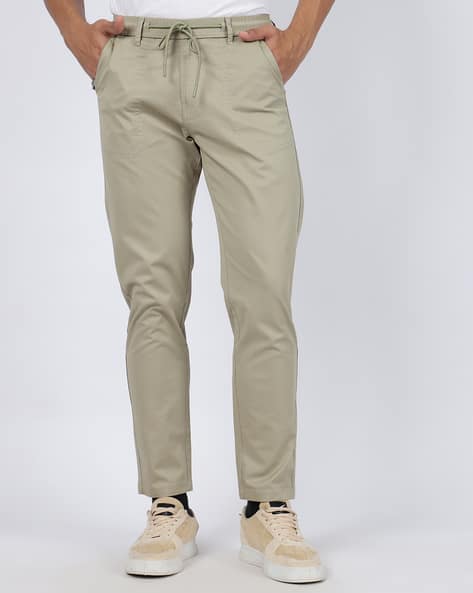 Buy Light Khaki Trousers Pants for Men by Shein Online