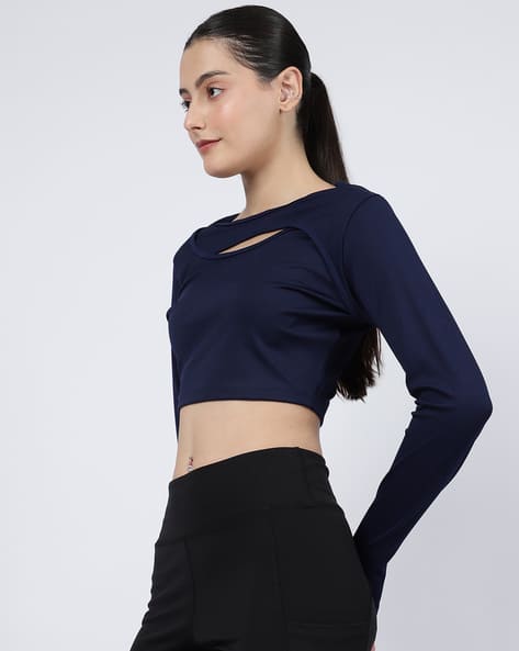 Buy Navy Blue Tops for Women by Shein Online