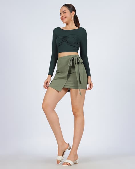 Buy Olive Green Skirts for Women by Shein Online