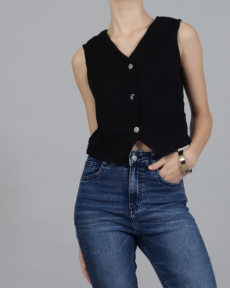 Buy Black Tops for Women by Shein Online