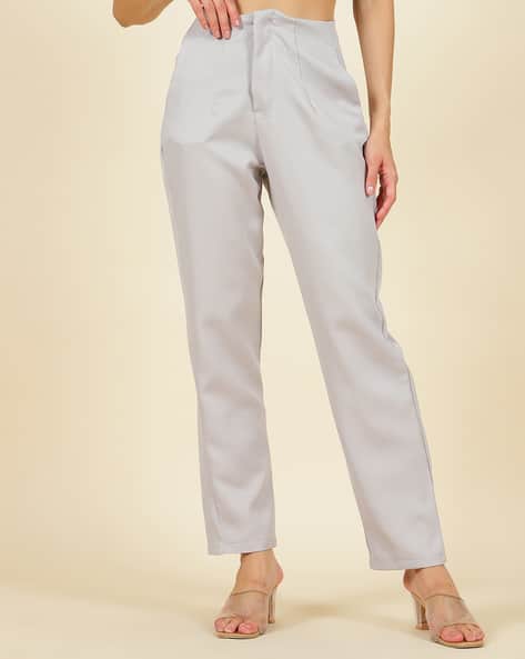 Buy Light Grey Trousers Pants for Women by Shein Online